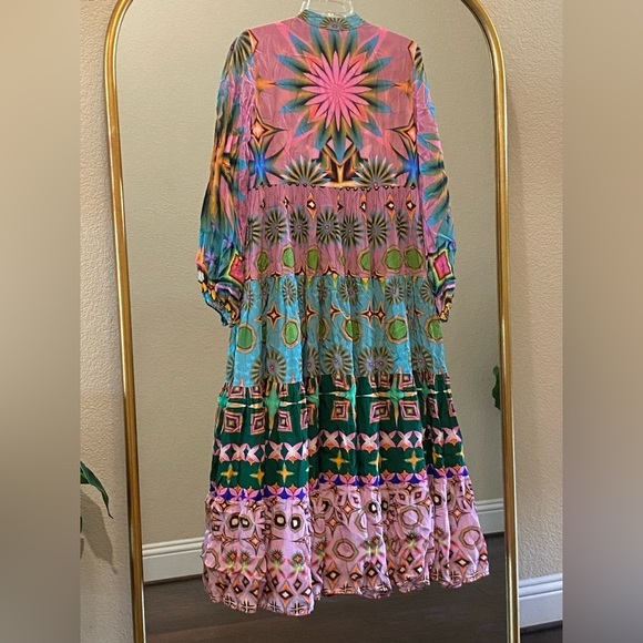 Siddhartha Bansal x Anthropologie Mixed Print Button Front Maxi Dress Size S - Picture 12 of 15
